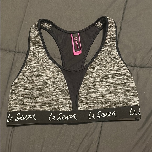 La Senza Gray and Black Sports Bra with Racerback Design - Picture 1 of 6